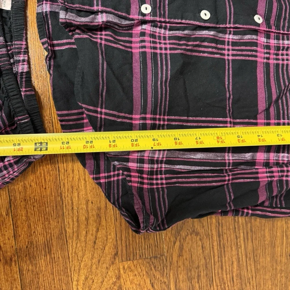 Victoria's Secret plaid pajama set Shirts/shirt Black And Pink Size XS